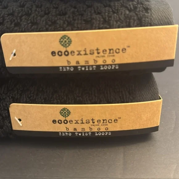 8pc ECOEXISTENCE Bamboo Zero Twist Loops Bath Towel Set - Black - Picture 5 of 12